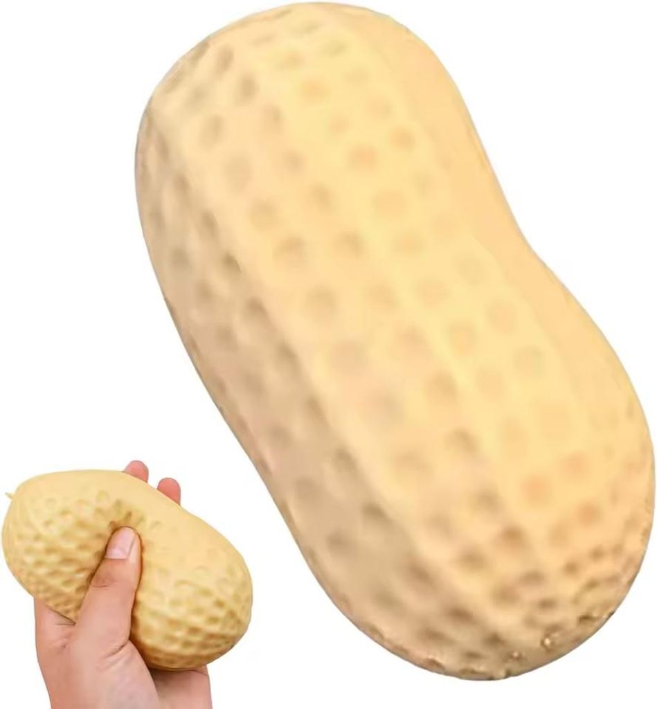 Hochwertiger Jumbo Erdnuss Quetschball, Erdnuss Stressball, Anti-Stress Spielzeug, TikTok Fidget, langsam aufsteigend – Erdnuss