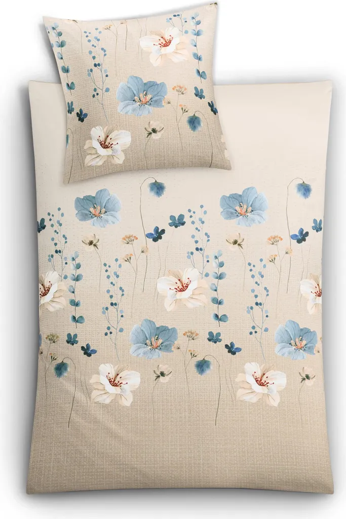 Parure de lit en satin de coton sable Malva 135x200 Kleine Wolke