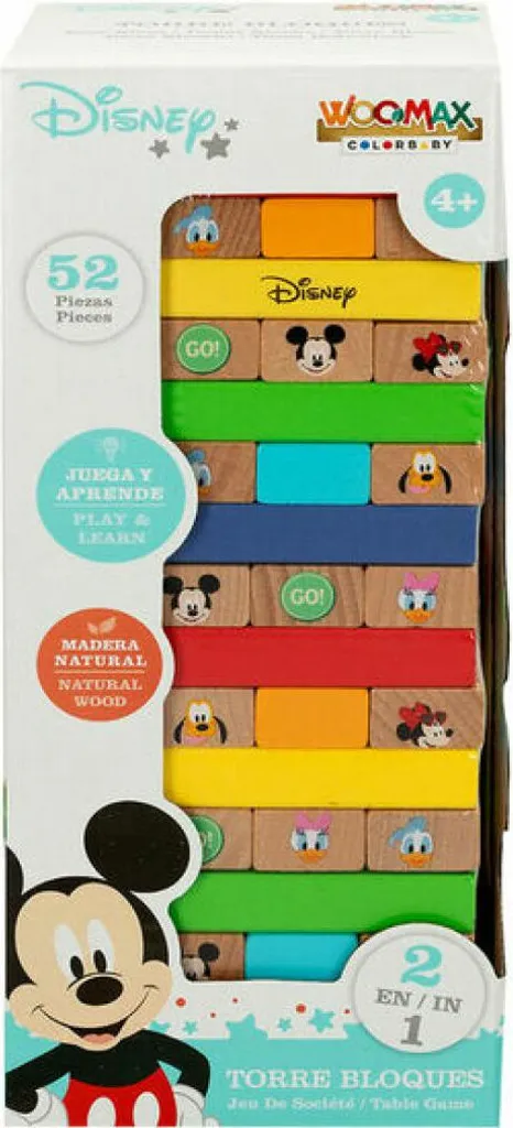Jouet à Empiler Mickey Disney Kit de Construction en Bois Éducatif