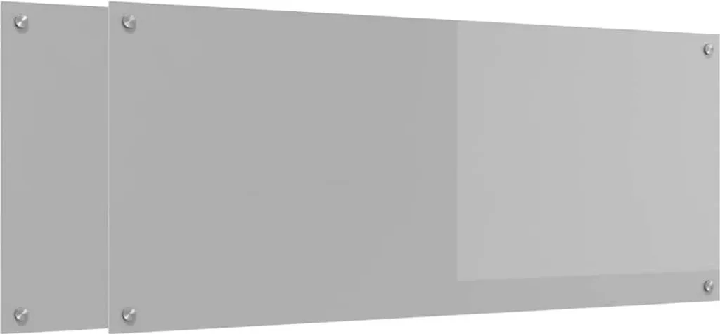 Schienale Cucina Vetro Grigio Chiaro 120x50 cm - Set 2 Pezzi