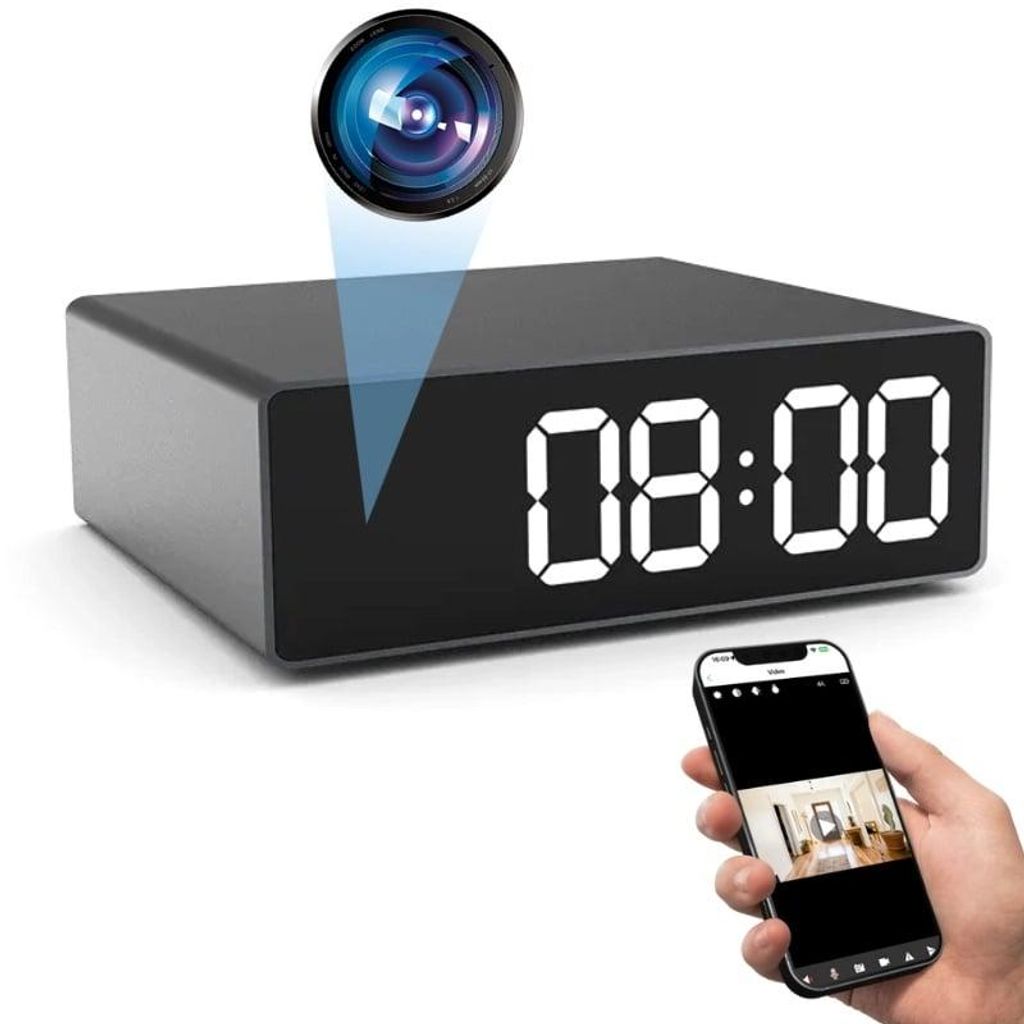 Mini Orologio Telecamera iUni IP33, Full HD, 150°, Visione Immagine del prodotto 