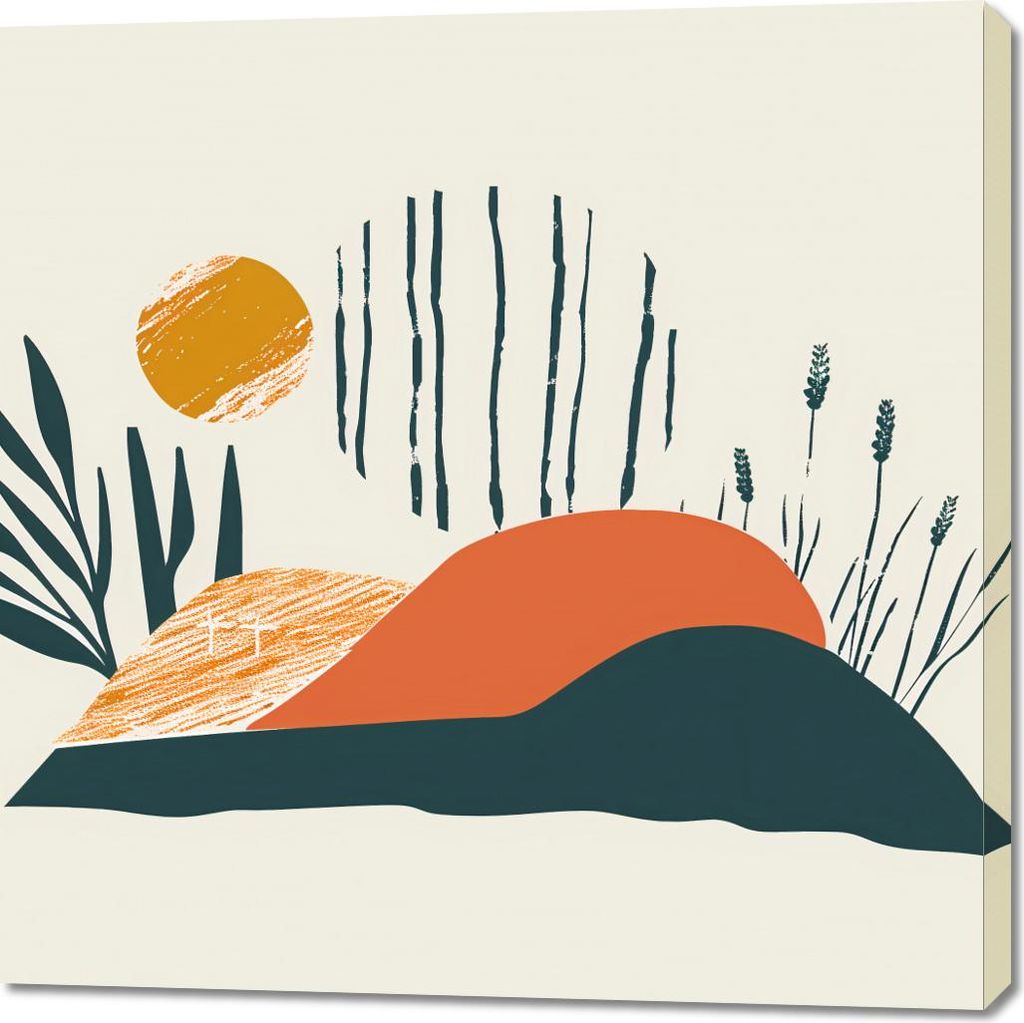 Bild 100x100cm Abend auf der Wiese