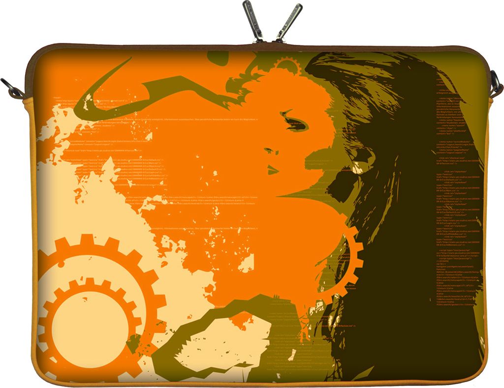 LS128-15 Sun Designer Laptoptasche 15,6 Zoll (39,1 cm) aus Neopren Laptop-Schutzhülle Sleeve Tasche Hülle Cover Case Bag orange-gold