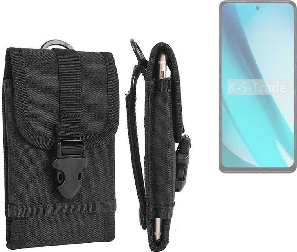 K-S-Trade Holster Handy Hülle kompatibel mit BLU G93 Holster Handytasche Gürtel Tasche Schutz Hülle Robust Outdoor schwarz