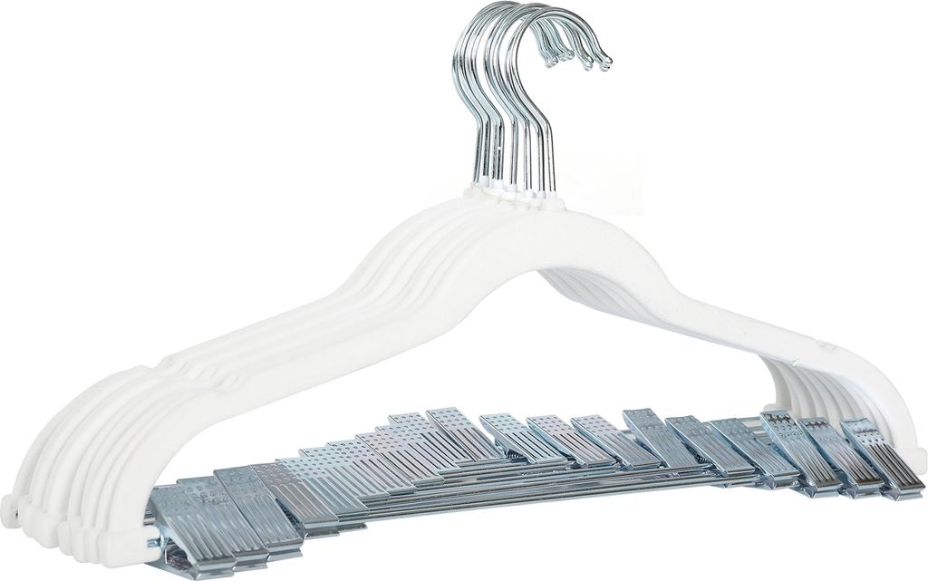 SVITA 10er Set Kleiderbügel Hosenbügel mit Clips und Produktbild 