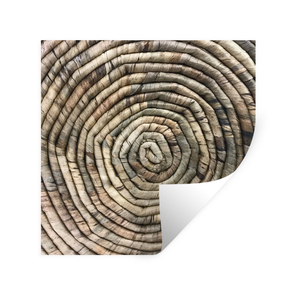 MuchoWow Wandtattoo Wandsticker Wandaufkleber Kreis - Schilf - Korb 50x50 cm Selbstklebend und Repositionierbar - Selbstklebend - Fototapeten