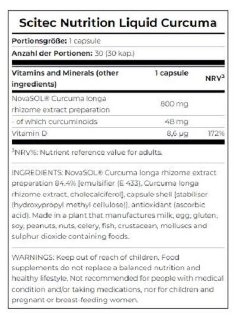 Scitec Liquid Curcuma 30 Kapseln