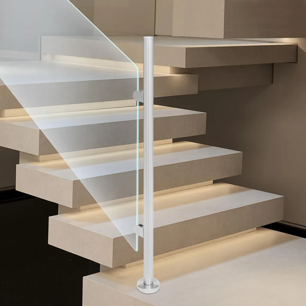 Poteaux de balustrade en acier inoxydable argenté pour garde-corps ext