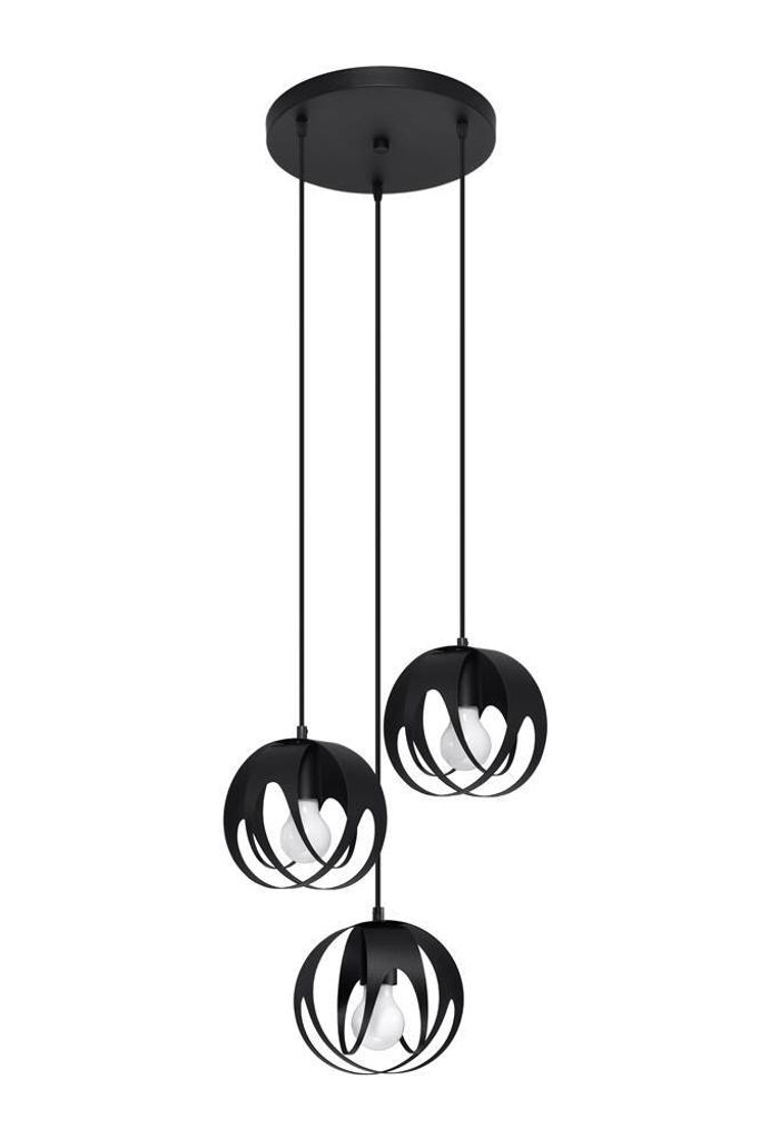 Lampa wisząca TULOS czarna 3xE27x15W metal wym:117x30x30cm Zdjęcie produktu 