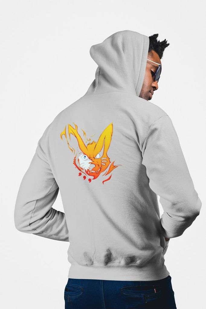 D&B Uni Hoodie ZIPAN00006 Naruto HellGrau-Größe L