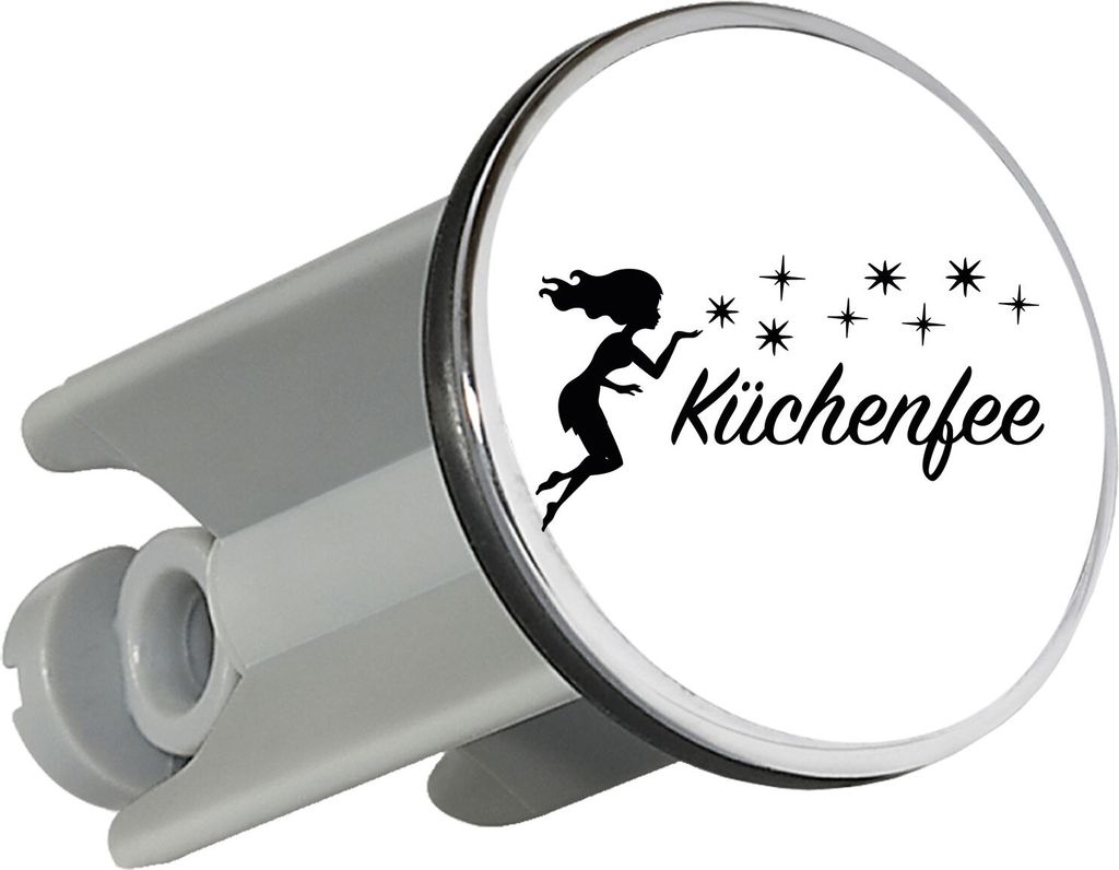Huuraa Waschbeckenstöpsel Küchenfee Sternenstaub 4cm höhenverstellbar Abflussstopfen Geschenkidee