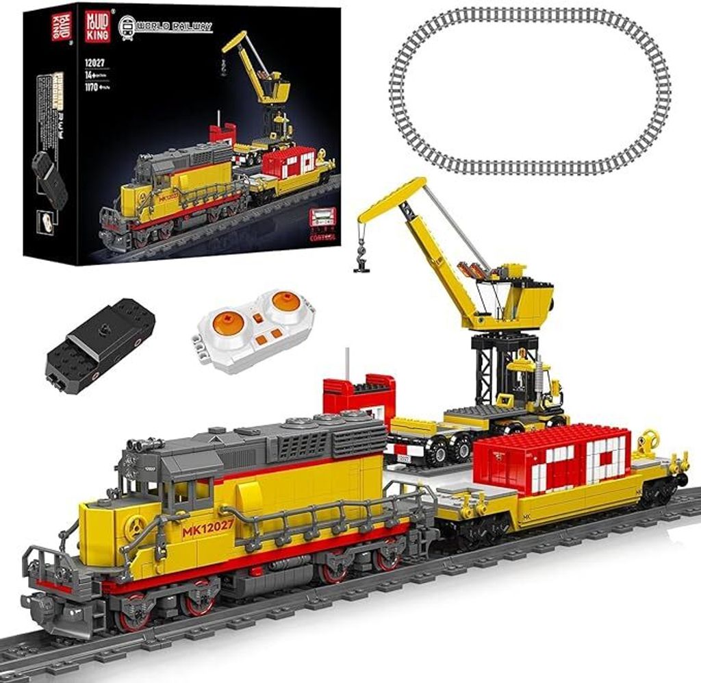 Stavebnice dieselové lokomotivy s návěsem, jeřábem, RC/APC Obrázek produktu 