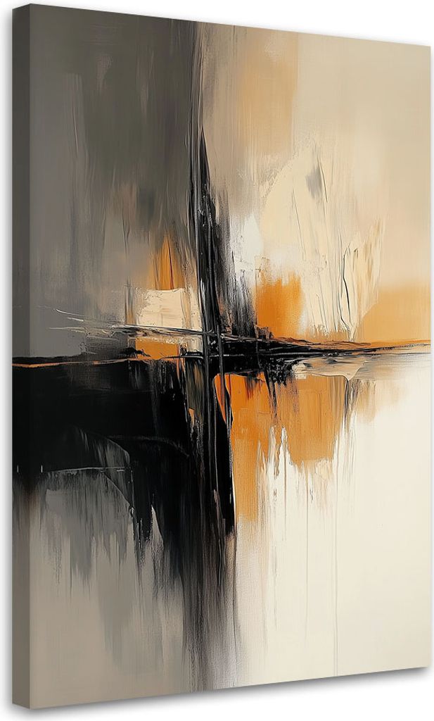 Leinwandbild Abstrakt in Beige und Orange 40x60 Feeby Beige bild für die wand bereit zum aufhängen