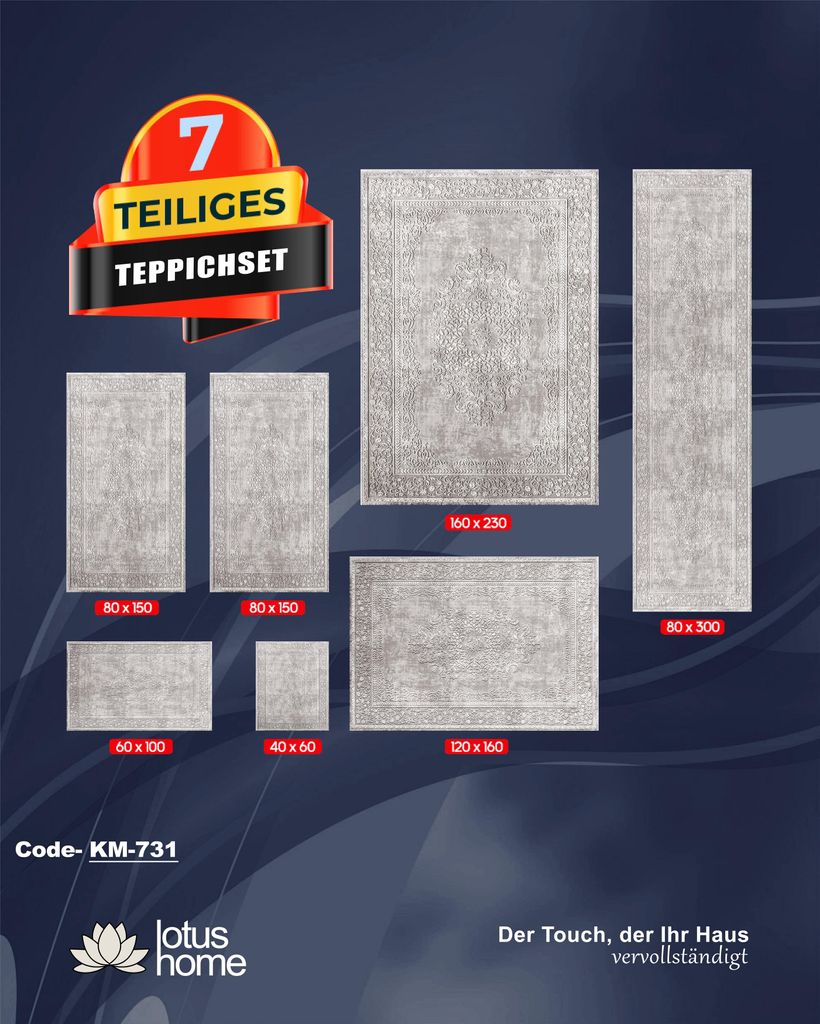 7-teiliges Teppich-Set KM-731. Produktbild 