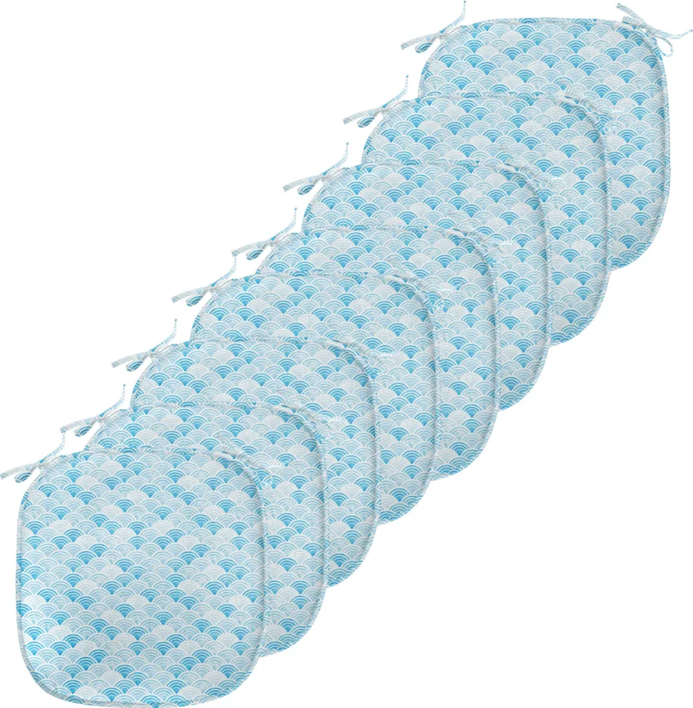 Coussin de chaise antidérapant et lavable 40x40 cm lot de 8 bleu Ocean
