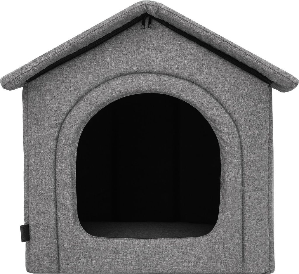 R.G. Hundehaus Hundehütte 60x57x64cm Grau – Gemütliche Katzenhöhle & Schlafplatz Für Hunde