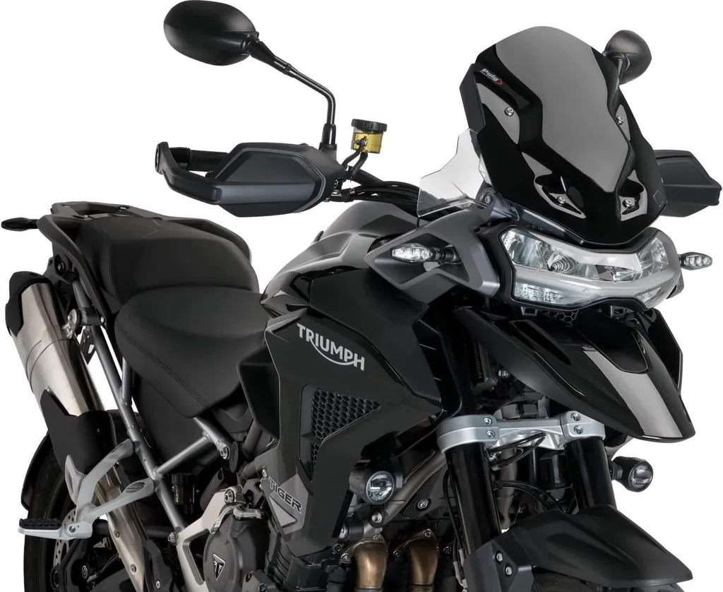 Saut-de-vent PUIG Sport Noir 300x315mm homologué ABE pour Triumph