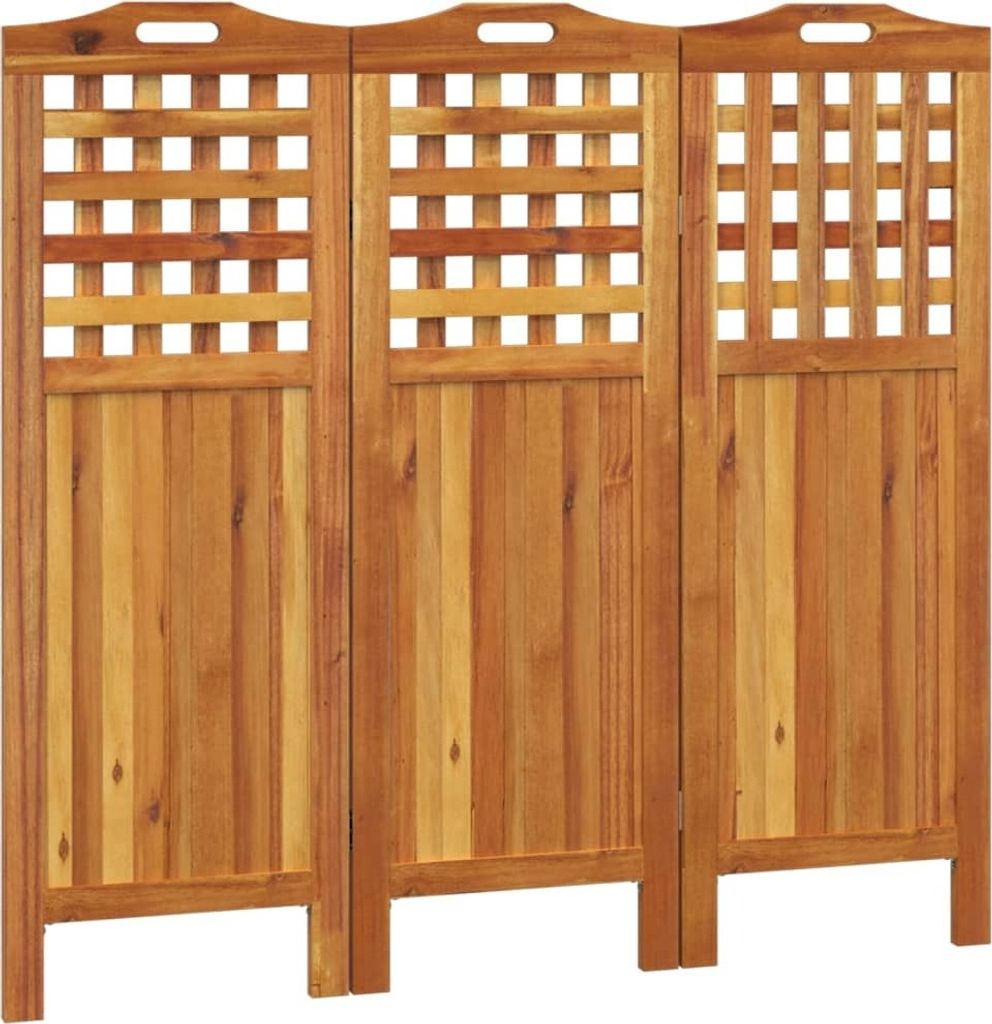 vidaXL 3 ks Paraván 121,5x2x115 cm Masivní dřevo Akácie Obrázek produktu 