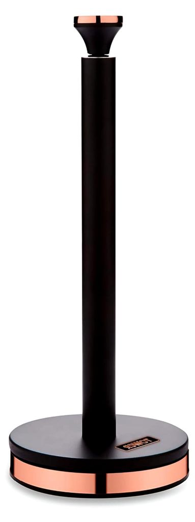 Cavaletto Handtuchstange Küchenrollenhalter mit weicher Unterlage, Schwarz und Roségold