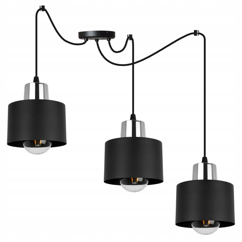 LED Pendelleuchte Schwarz modern mit Lampenschirm – Hängelampe / Deckenleuchte für Wohnzimmer und Esszimmer