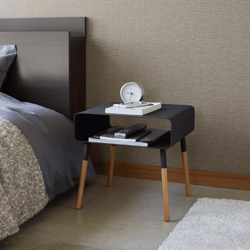 Table d'Appoint en Acier et Bois PLAIN L35 cm - Qualité Japonaise Robuste - 2