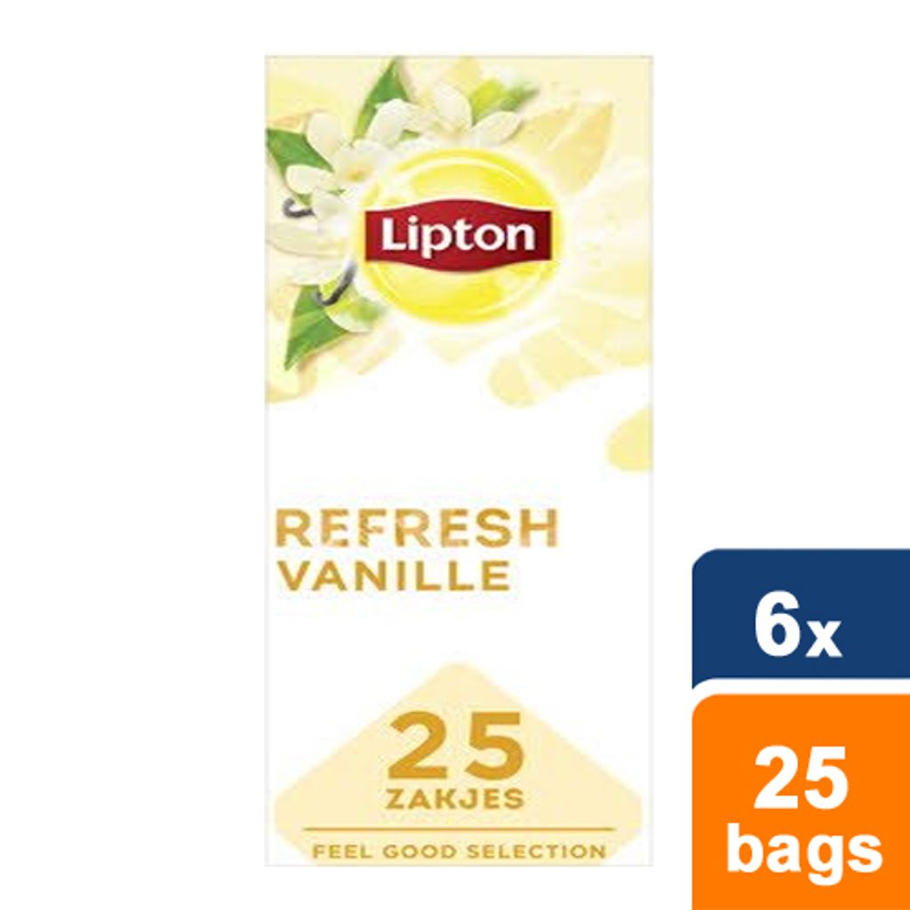 Lipton - Tee Lipton Refresh Vanille 25x1.5gr | Packen Sie ein 25 -Stück | 6 Stück