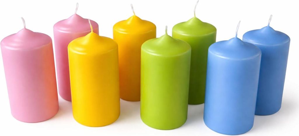 Osterkerzen Set 8er Stumpenkerzen 120 x Ø 60 mm Produktbild 