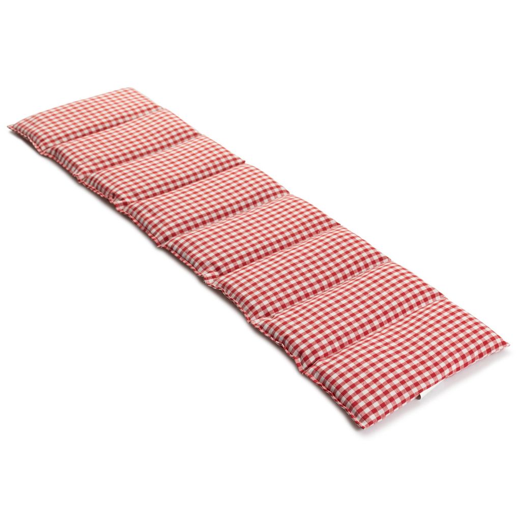 Leinsamenkissen 75x20cm groß 8-Kammer, rot-weiß - Wärmekissen, Körnerkissen