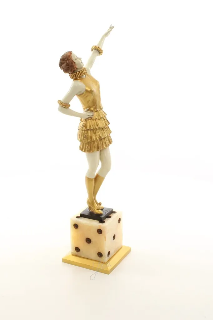 Statue décorative femme dorée en bronze - Objet d'art chic Casa Padrino - 2