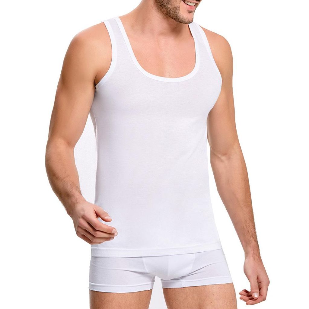 2er Set Herren Unterhemden Sport TankTop Doppelripp – Produktbild 