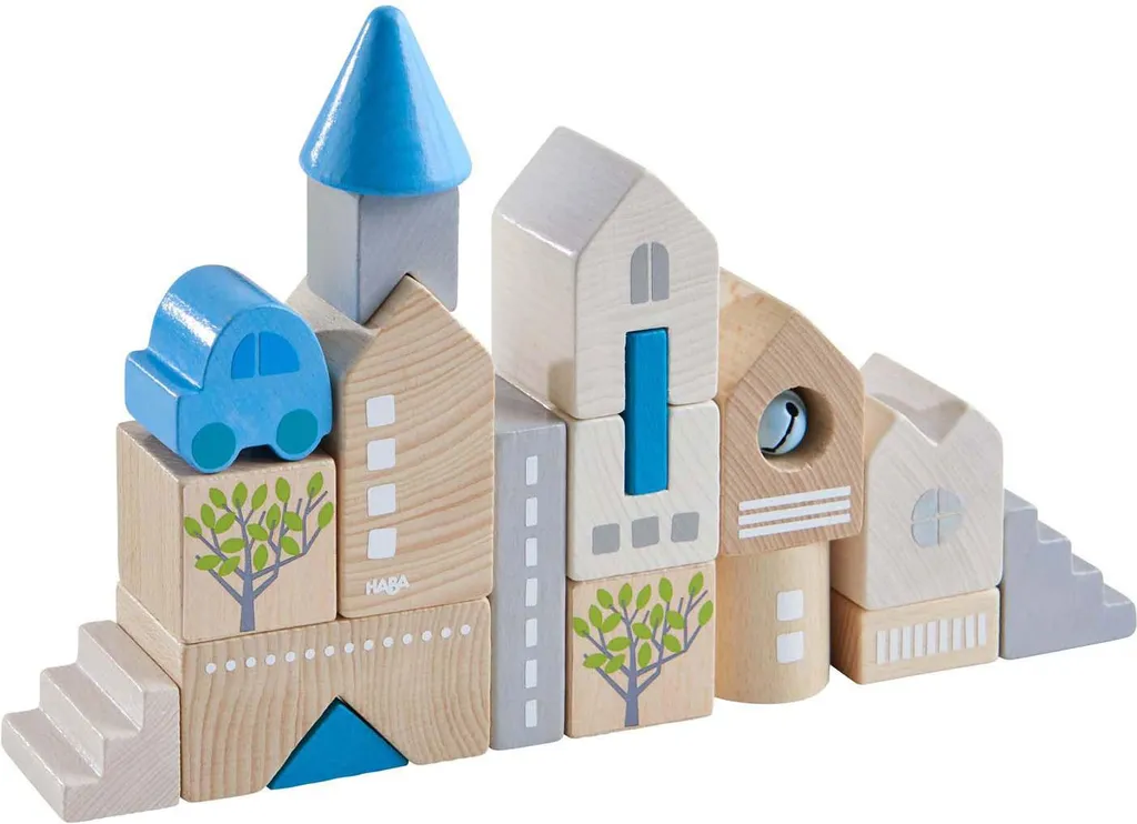 Haba Blocs de construction avec motif Bad Rodach - Jeu bois éducatif