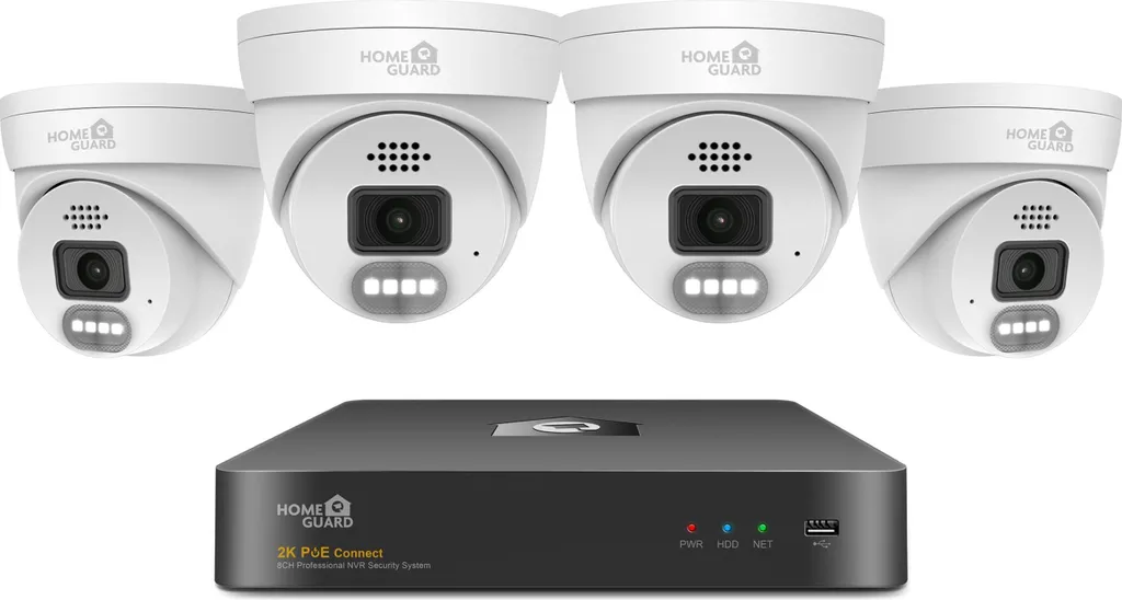 Pack Vidéosurveillance 2K 5MPx iGET HOMEGUARD Vision Nocturne et LED