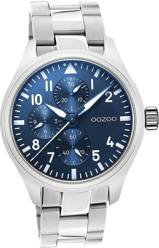 Oozoo Edelstahl Herren Uhr Analog Quarzuhr Armband silber Timepieces D2UOC10955
