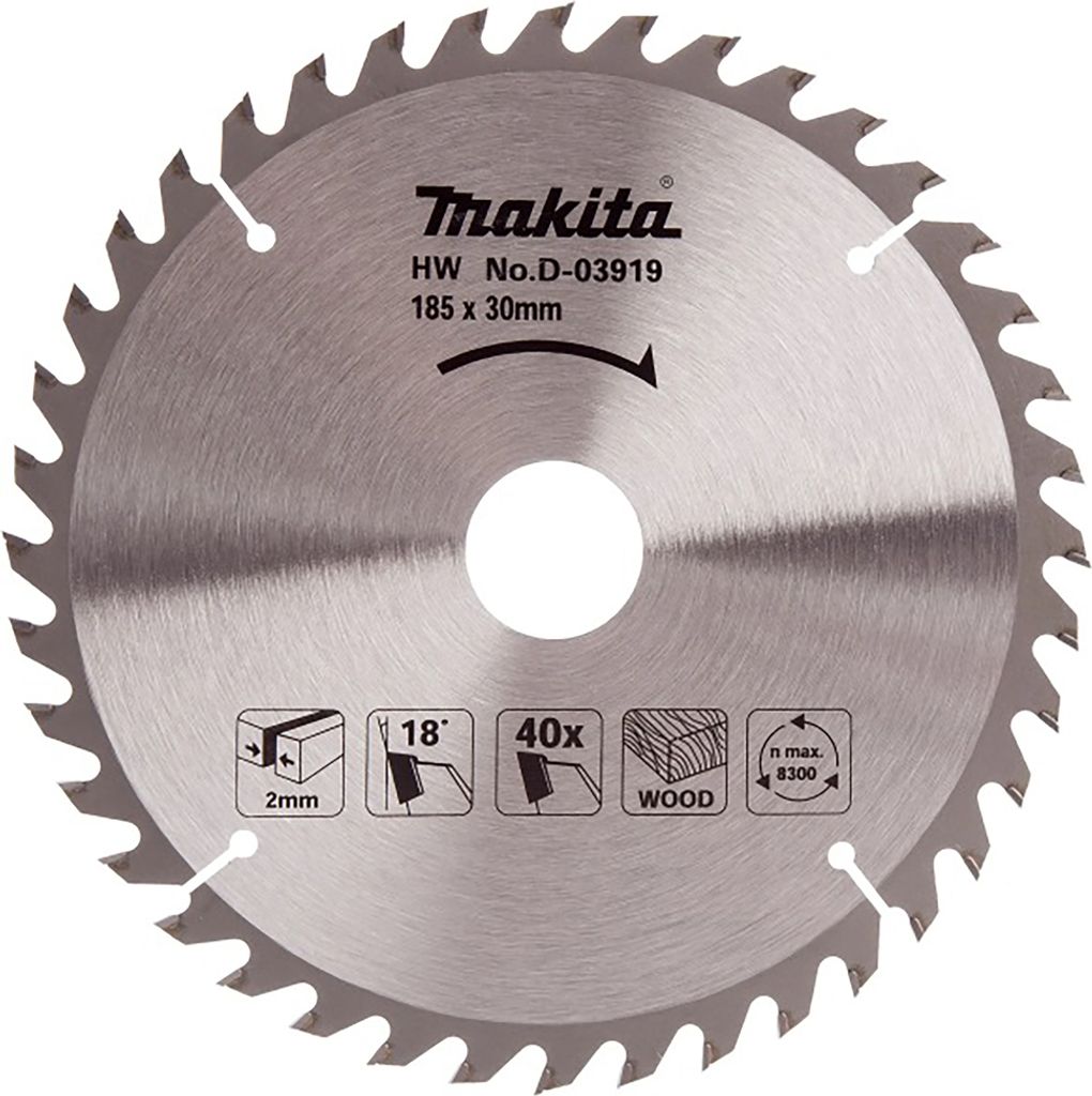 Makita D-03919 Standard-Kreissägeblatt TCT 185 x 30 mm 40T Holz