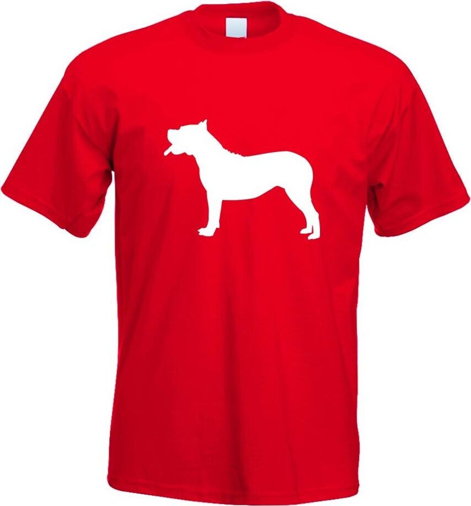 Kiwistar - T-Shirt - rot - Dogo Canario Hundrasse Motiv Bedruckt Funshirt Design Print - mit Motiv Bedruckt - Funshirt Design - Sport - Freizeit - ...