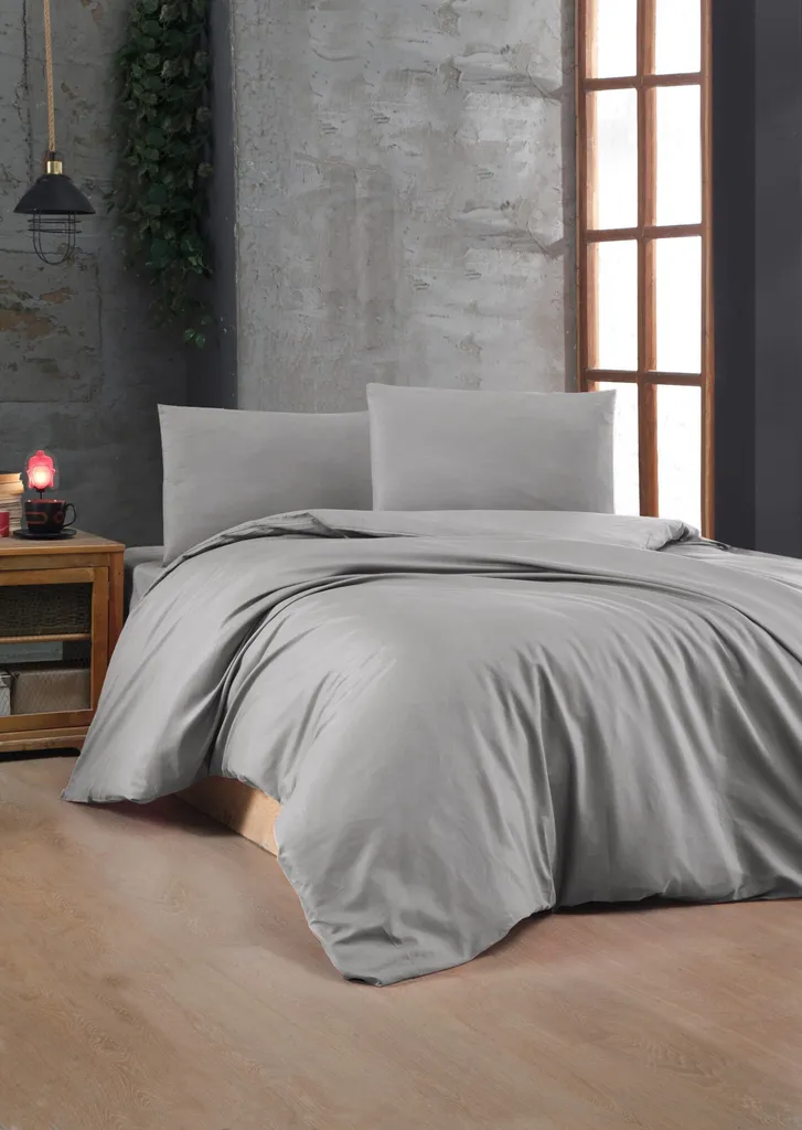 Copripiumino Singolo Grigio L'Essentiel 140x200 Cotone Ranforce