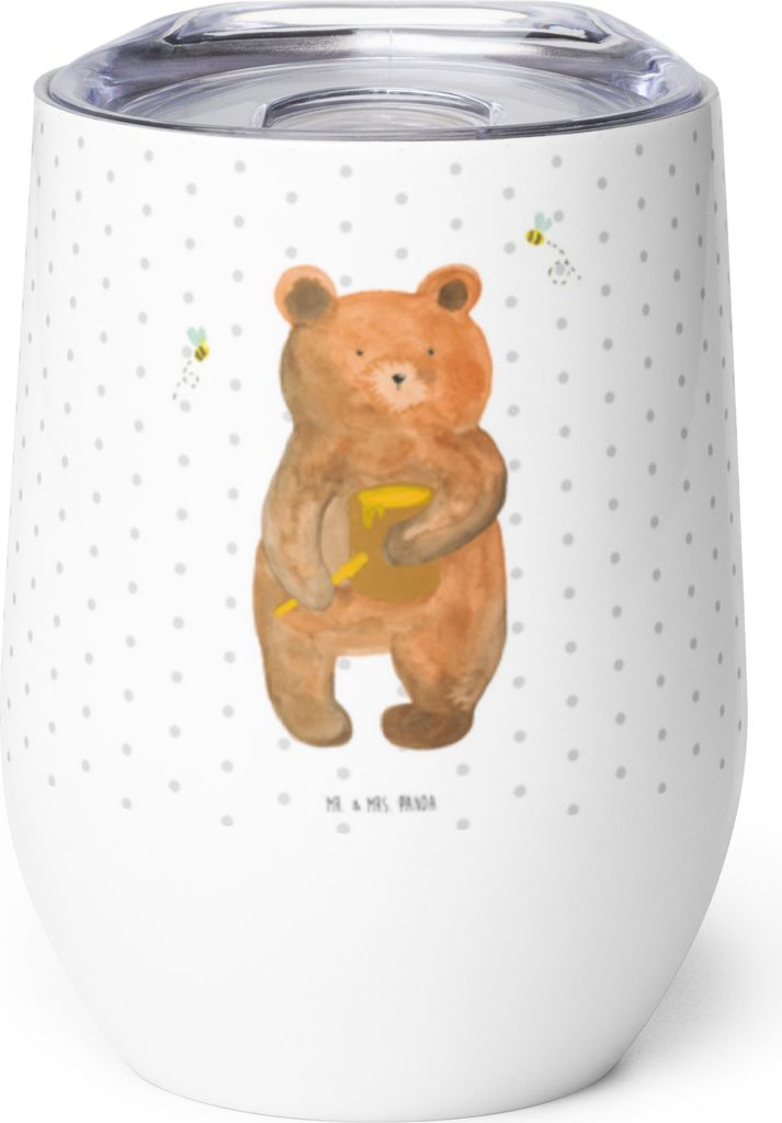 Mr. & Mrs. Panda thermosbecher Bär Honig - Weiß - Geschenk, Liebe, Thermo Becher, Teddy, Verliebte, Partner, kaffee tasse, edelstahl isolierbeche...