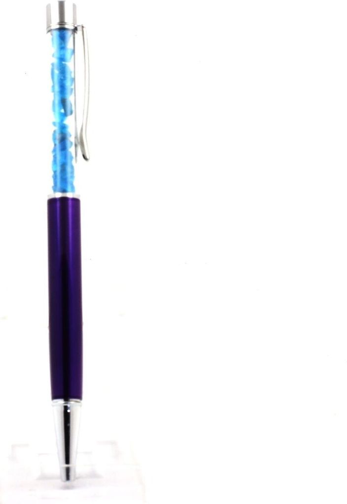 Roher neonblauer Apatit-Mineralienstift Madagaskar
