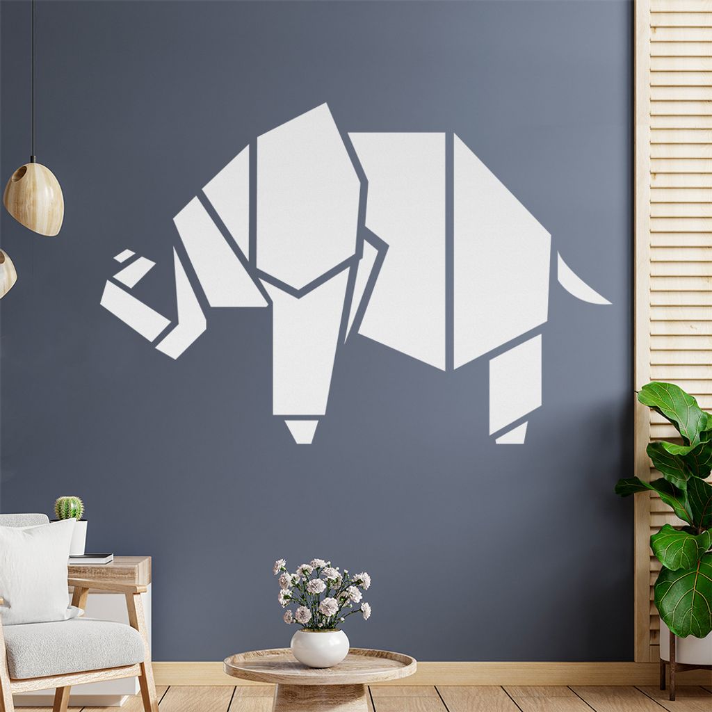 Papierfalten Elefant Wandtattoo Wandaufkleber Wall Sticker - Dekoration, Küche, Wohnzimmer, Schlafzimmer, Badezimmer