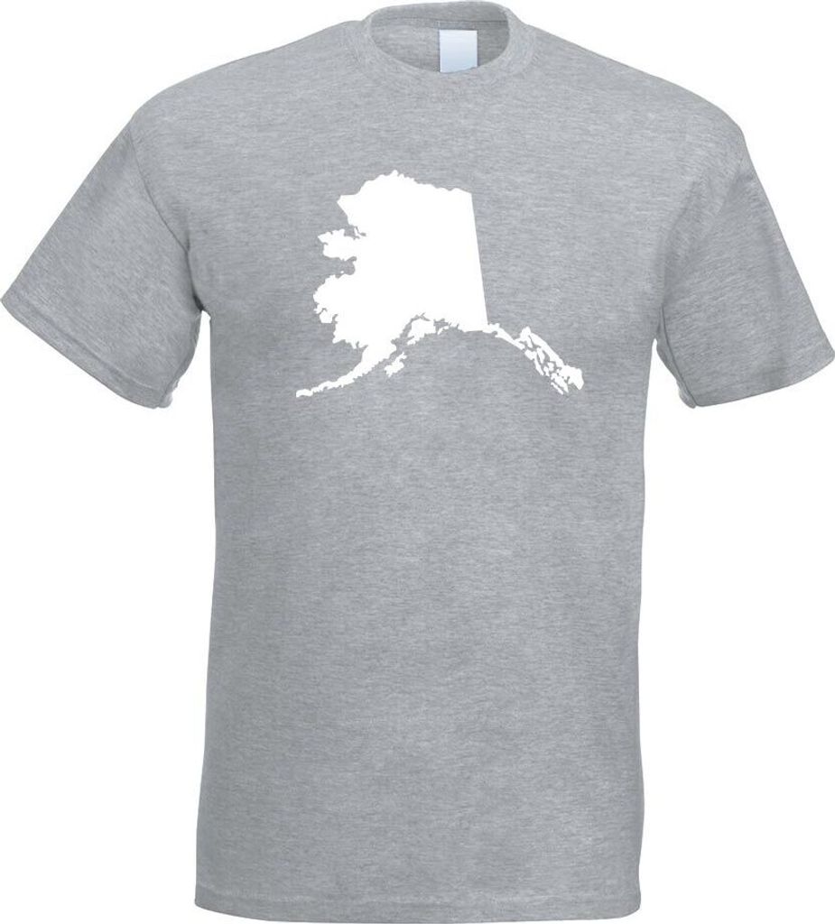 Kiwistar - T-Shirt - Graumeliert - USA - Alaska Juneau Herren Funshirt Bedruckt Design Sprüche Spruch Motive - mit Motiv Bedruckt - Funshirt Desig...