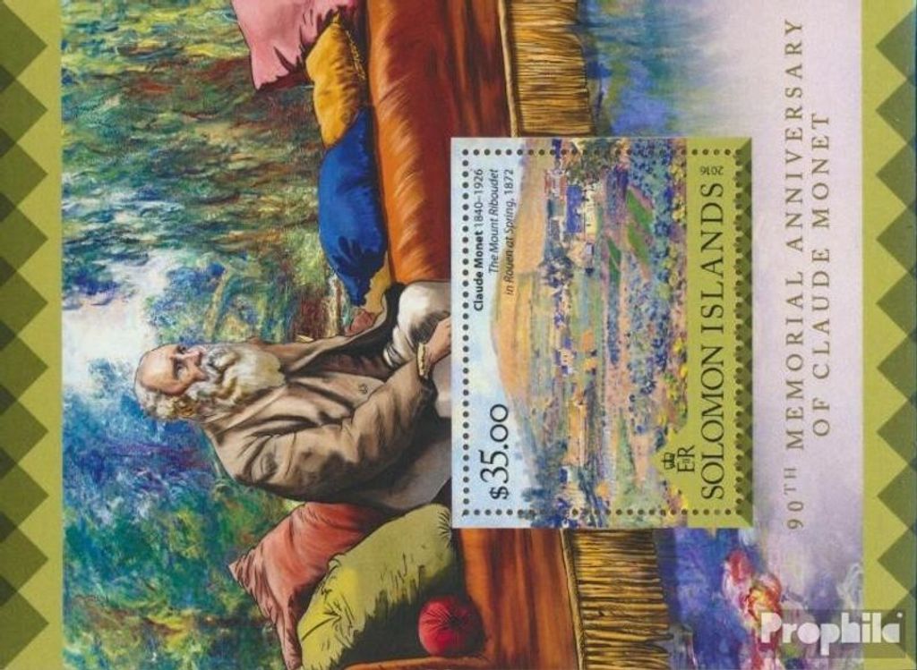 Briefmarken Salomoninseln 2016 Mi Block 510 (kompl. Ausg.) postfrisch Claude Monet