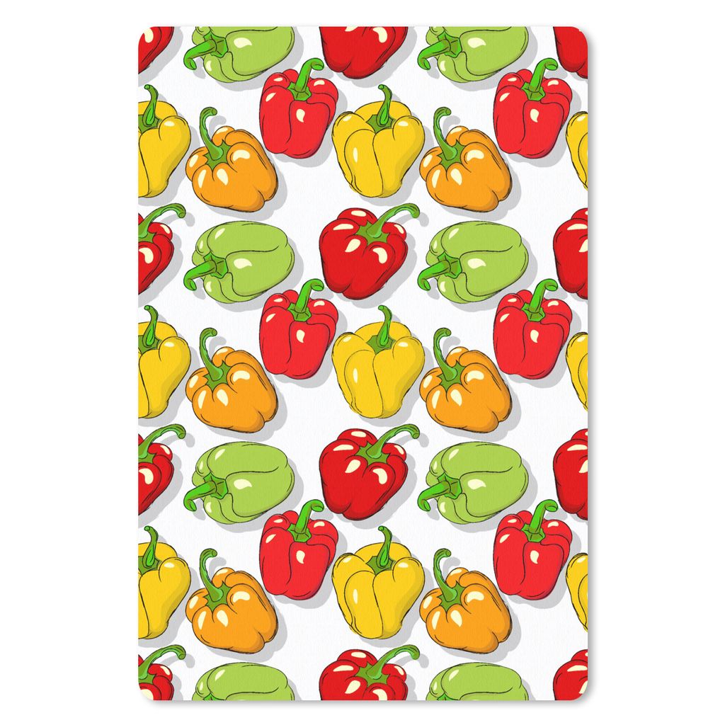 MuchoWow Mauspad Mousepad Muster - Lebensmittel - Paprika 40x60 cm - Mousepads - Maus Mat - Pad - Mausunterlage - Schreibtisch Accesoire