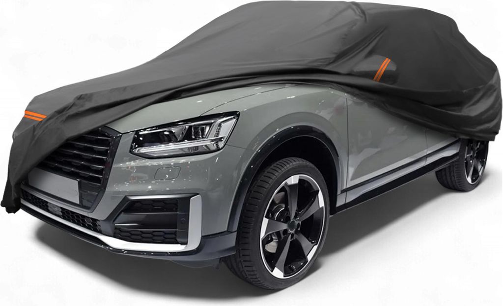 Autoabdeckung fš¹r Audi Q2 2009-2024 PEVA Spunlace Baumwolle Outdoor Voll Autoabdeckung Alle Wetter Wasserdicht Winddicht Schutz mit Beifahrertš...