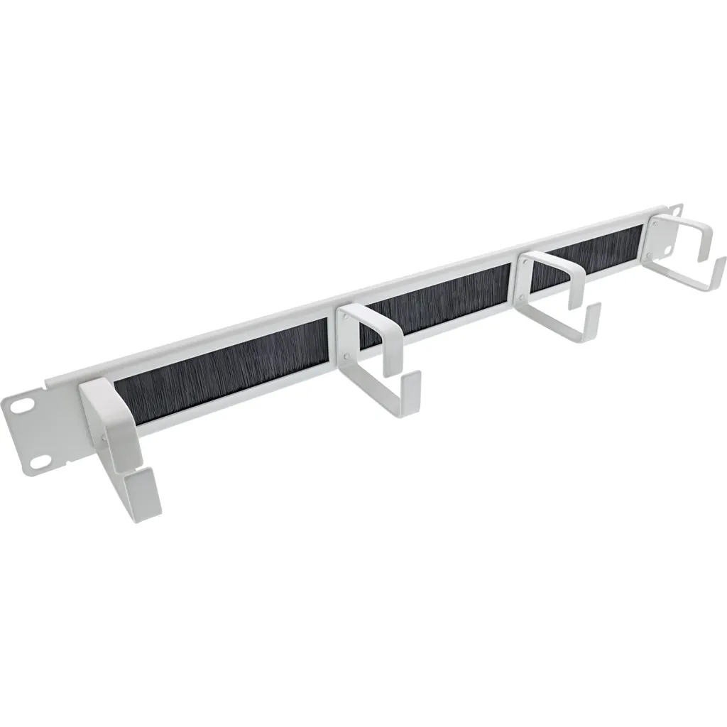 InLine Panneau passe-câbles 19 pouces 1UH avec 4 étriers RAL 7035 gris