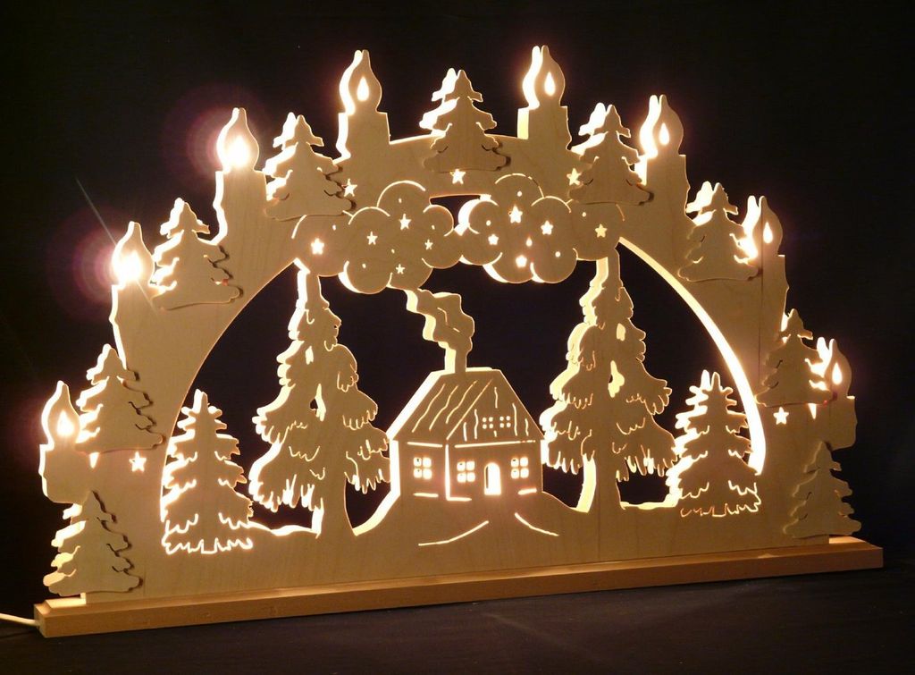 Original Erzgebirgischer Marken Schwibbogen Lichterbogen 70 x 43 cm S70-0_97