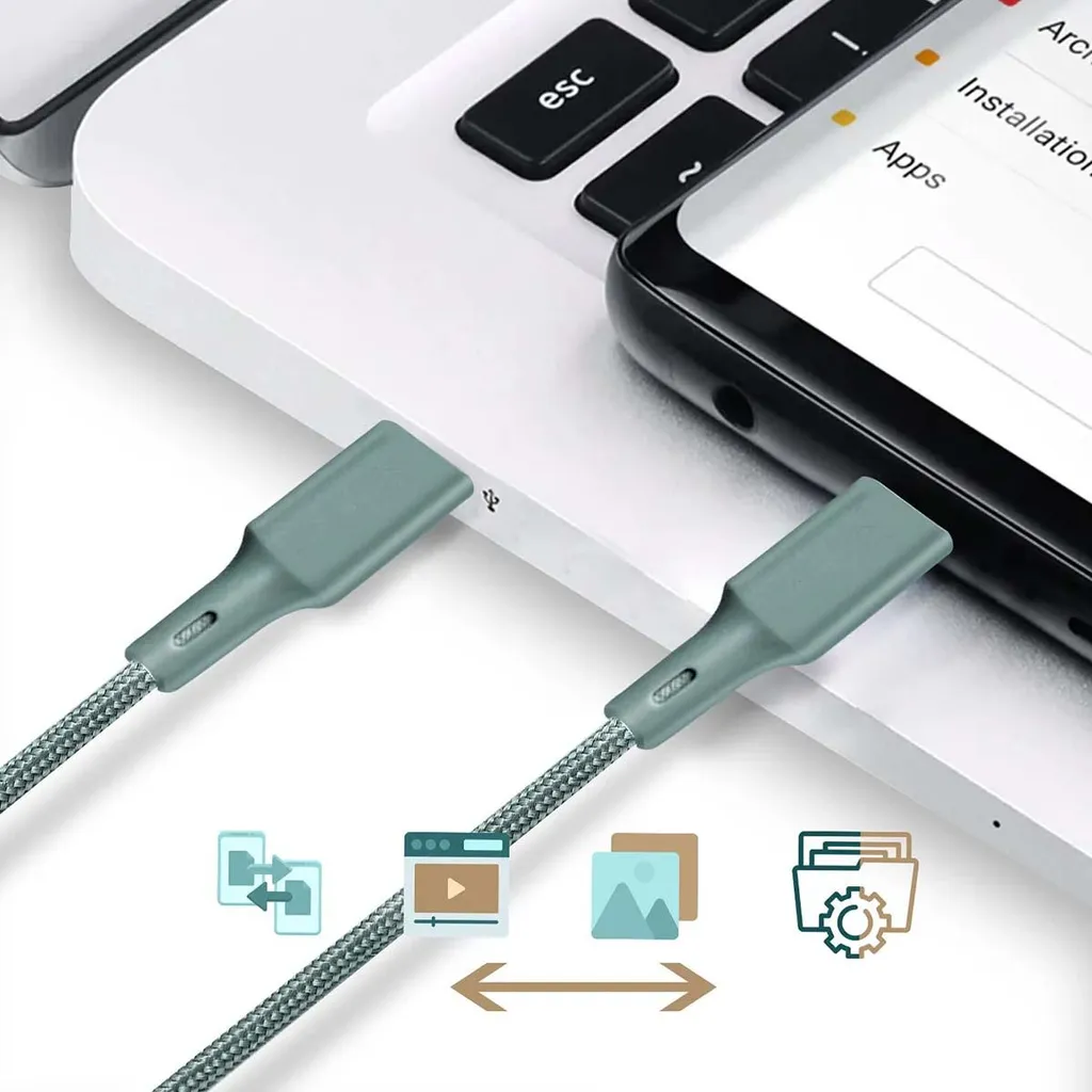 Câble USB Type-C vers Type-C 2M pour Chargeur Rapide Smartphone et PC - 4