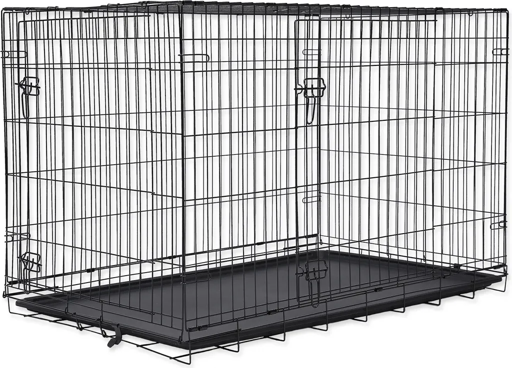 Cage XL Dog Fantasy 121cm à double ouverture et plateau amovible noir