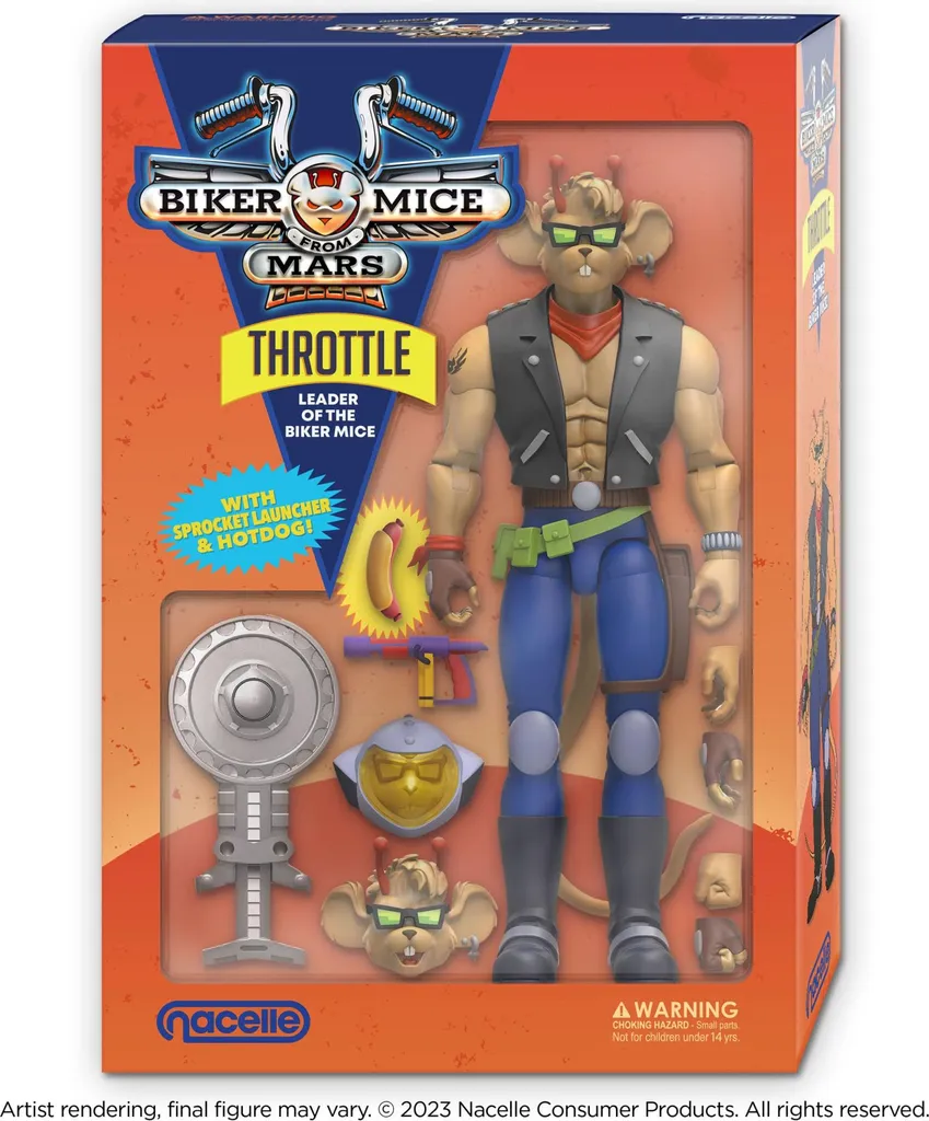 Figurine Biker Mice Throttle avec accessoires interchangeables - 2