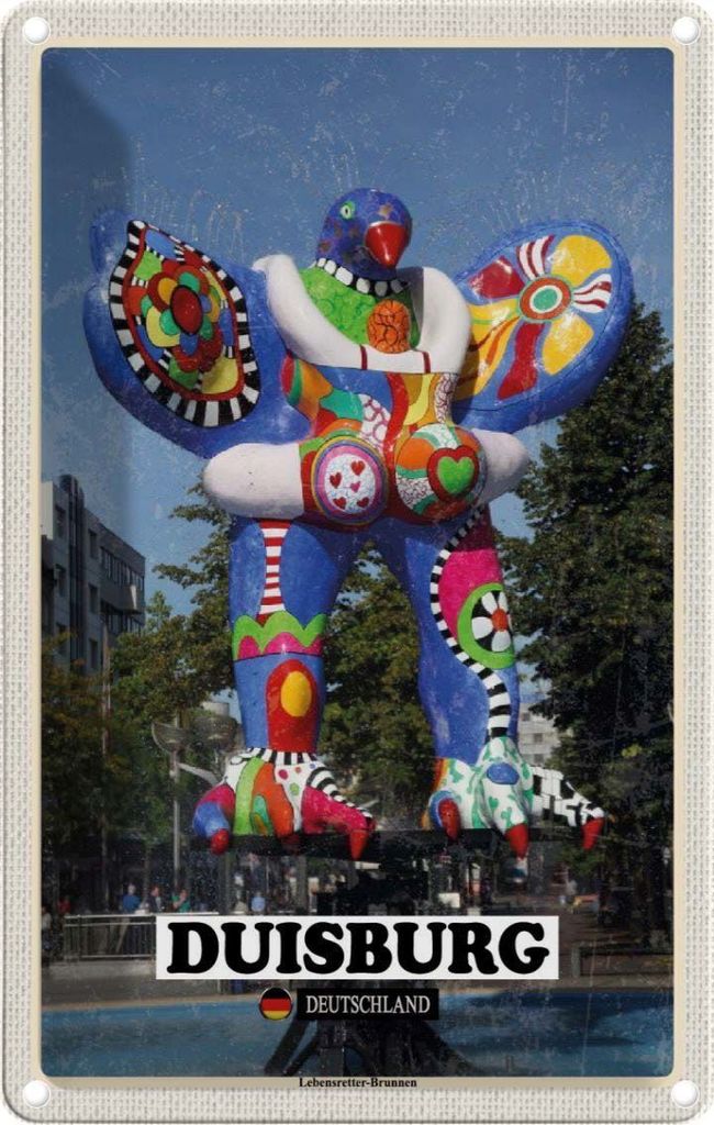 vianmo Blechschild 18x12 cm Duisburg Lebensretter-Brunnen Abenteuer Reisen Urlaub