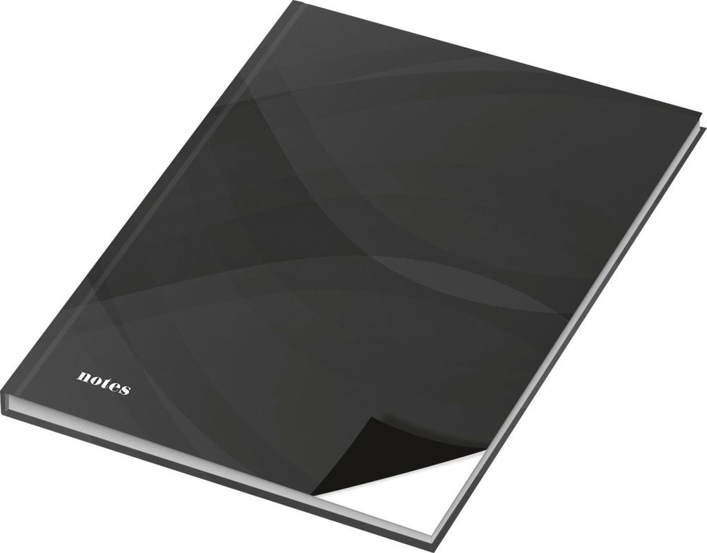Notizbuch 'notes carbon black' A5 blanko 96 Blatt Packung mit 4 Stück